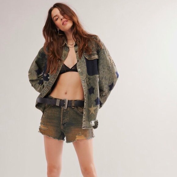 ONE TEASPOON Everyday Blue Classic Star Shirt (Size: S) NWOT - Picture 11 of 12